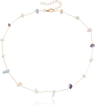 Healing Crystal Stone Choker Necklaces Irregular Turquoise Carnelian Spiritual N - £45.94 GBP