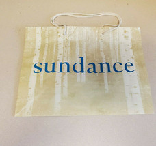 Sundance Boutique Shopping Gift Bag Turquoise &amp; Beige w/ Tree Print 12&quot;X... - $9.85