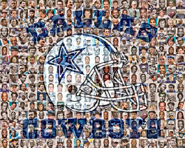 Dallas Cowboys Mosaic Print Art Designed Using over 100 of the Greatest Cowboy P - $44.00+