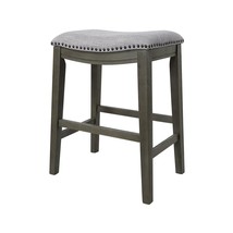 DTY Indoor Living Aurora Saddle Stool -25&quot; Counter Stool, White/Dark Gra... - $148.49+