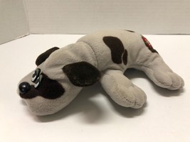 Tonka 1985 Pound Puppies Puppy 7&quot; Gray with Dark Brown Spots Short Ears Plush - £7.75 GBP