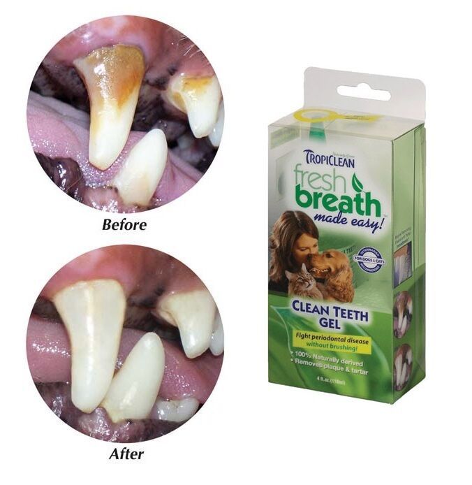 TropiClean Clean Teeth Gel For Dogs Promotes Strong teeth & Healthy Gums 4 oz