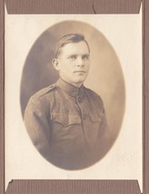 Maynard Young WWI Soldier in Uniform Cabinet Photo - Boston, MA - £15.82 GBP