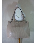 NWT Tory Burch Taupe Distressed Leather Fleming Tote $598 - $578.00