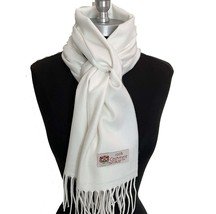  100% Cashmere Scarf Wrap Made In England Solid White Super Soft Warm Wool #W07 - £7.58 GBP