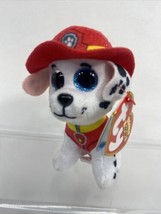 Ty Beanie Boos- Paw Patrol Marshall the firefighter dalmation dog 4&quot; Mint  2018 - £4.61 GBP