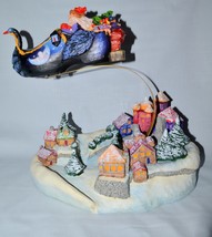 Dept 56 Santa Flying Over Village in Goose Sleigh 14&quot; High Base is 12&quot; across - £34.06 GBP