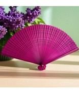9 x HIGH QUALITY hand fans Laser Cut Deep Hot Pink  Fuchsia Wedding Favo... - $39.59