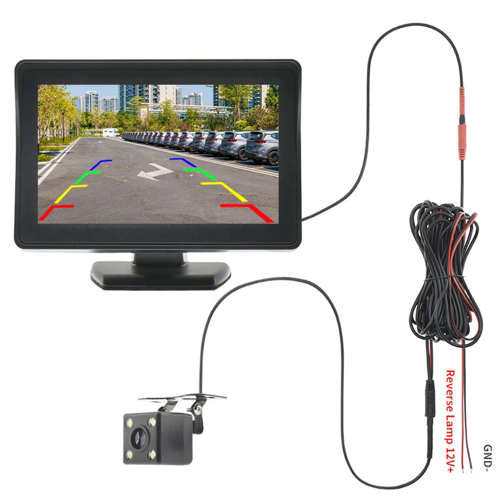 CCD HD Car Rear View Camera with Monitor 4.3 inch TFT LCD Screen Reversing for - £16.89 GBP+