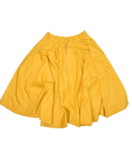 Vintage 80s Skirt Womens Golden Yellow Knee Length Flared Flowy High Waist - £19.14 GBP