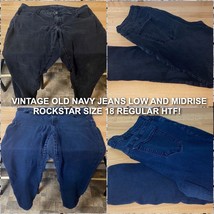 2 Pairs Vintage Old Navy Rockstar Jeans Black And Blue Denim Womens Size 18R - £14.64 GBP