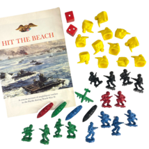 Hit The Beach Vtg WW2 34 Soldier Ships Game Pieces Dice Book Milton Brad... - £28.57 GBP