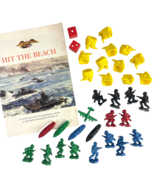 Hit The Beach Vtg WW2 34 Soldier Ships Game Pieces Dice Book Milton Brad... - £28.08 GBP