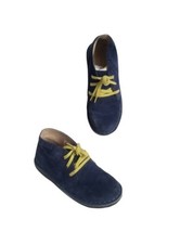 LL Bean Kids blue Suede Chukka Boots lime green Laces sz 2 US - £25.90 GBP