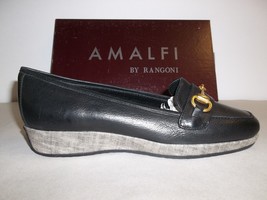 Amalfi by Rangoni Size 6.5 M Pescara Black Todi Leather Loafers New Womens Shoes - £86.25 GBP