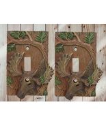 Rustic Western Stag Elk Moose By Pine Single Toggle Switch Plate Cover S... - €23,19 EUR