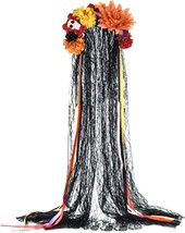 Day of the dead floral headband dia de los muertos costume halloween flo... - £28.60 GBP