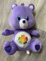 Care Bears 2013 Harmony Teddy Bear 12&quot; Purple Rainbow Flower Plush Kelly Toy - £7.00 GBP