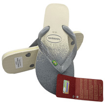NWT HAVAIANAS MSRP $29.99 MEN&#39;S GRAY CREAM BEACH THONG FLIP FLOPS SANDALS - $23.49 CAD