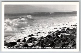 Seaside Oregon RPPC Surf Scene from Tillamook Head Postcard A26 - £6.30 GBP