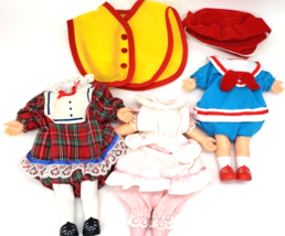 1986 Playskool Sweetie Doll Outfits Doll Not Included Rain Coat and 3 Dresses W3 - $16.44