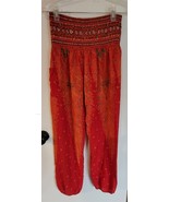 Womens S Vibrant Multicolor Print High Elastic Waist Harem Pants - $12.22 CAD