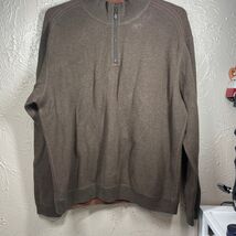 Tommy Bahama Reversible Sweatshirt Sweater 1/4 Zip Brown Tan Mens Size XL - $46.27 CAD