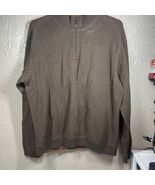 Tommy Bahama Reversible Sweatshirt Sweater 1/4 Zip Brown Tan Mens Size XL - $46.18 CAD