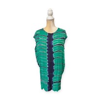 Raquel Allegra Green and Blue Tie Dye Silk Mini Dress Size 0 Xs Cap Sleeve - £63.30 GBP