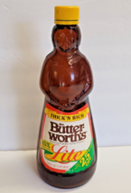 Vintage Mrs. Butterworth&#39;s Lite Syrup Glass Bottle 24 Oz White Label - £14.11 GBP