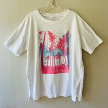 Old Navy Sz M Oversized White Vintage Pullover Tunic Tee Cover Up Shirt ... - $12.81