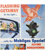 1947 Mobil Motor Oil And Gas Advertisement Gasoline Mobiloil Automobilia... - $39.99