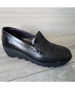 Donald J Pliner Steva Black Leather Wedge Chunky Loafer Women Platform S... - £53.56 GBP