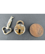 vintage MINIATURE padlock &amp; key GRAMMES clover VERY SMALL 3/4&quot; COLLECTOR... - $69.99