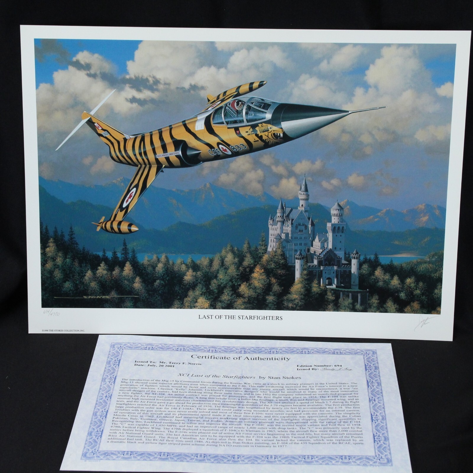 Stan Stokes Aviation Art Print Limited Ed Signed COA Last Of The Starfig... - $36.25