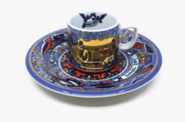 Bopla! Langenthal Multi Colored Espresso Coffee Cup Saucer Set Swiss Mad... - £41.10 GBP