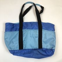 Vintage LL Bean Nylon Zip Colorblock Boat &amp; Tote Bag Double Handle Inner... - $39.59