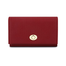 Short Women&#39;s Wallet Pu High-Grade Leather Cyber Red Lock Women&#39;s Wallet... - $27.50