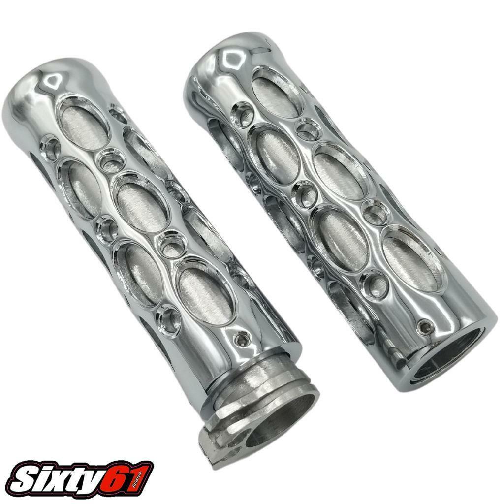 Yamaha R1 R3 R6 R6S Chrome Hand Grips Billet Aluminum 7/8 - $44.47
