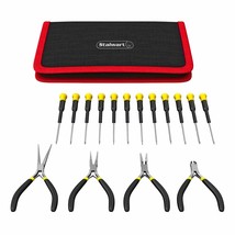 16 Piece Precision Small Tool Set with Case Screwdrivers Wire Cutters Pl... - £29.67 GBP