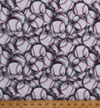 Cotton Baseballs Allover Sports Players Balls Fabric Print by the Yard D667.76 - £10.32 GBP