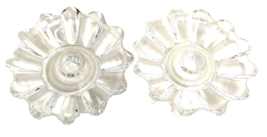 Vintage Clear Glass Candle Holder Daisy Scalloped Celestial Trinket Bowls Dish - £12.70 GBP