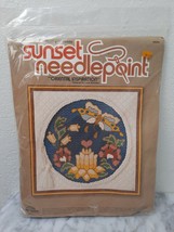 Vintage Sunset Needlepoint Kit Oriental Inspiration Butterfly Floral 12 x 12 NIP - £19.74 GBP