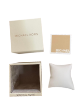 New Michael Kors Watch Gift Storage Box (Empty, No Watch!) White Beige + Booklet - £9.41 GBP