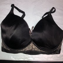 Victoria’s Secret 32DDD Black Very Sexy Plunge Bra Spell Out On Band Underwire - £11.04 GBP