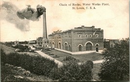Vtg Cartolina 1910 St.Louis MO Missouri Catena Di Rocks Acqua Fabbrica Pianta - £31.21 GBP