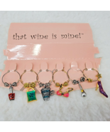 Lot of 6 Wine Glass Charms Drink Marker that wine is mine! Shoe Shopping... - £4.64 GBP
