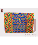 Kente Handwoven Cloth Asante Ghana Ashanti African Ghanaian Woven Fabric... - £207.53 GBP