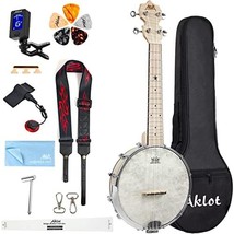 Aklot Concert 23-Inch Remo Drumhead Open Back Maple Body Banjo Ukulele With A - £87.26 GBP