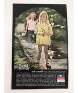 The World Of Amway Vtg 1972 Print Ad Little Blonde Girl With Flowers - $9.89